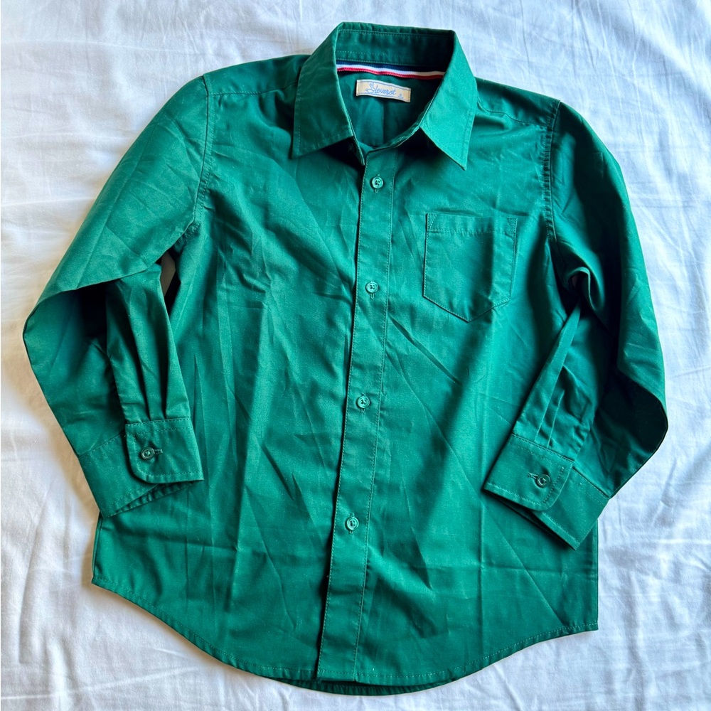 Green Kids Dress Shirt